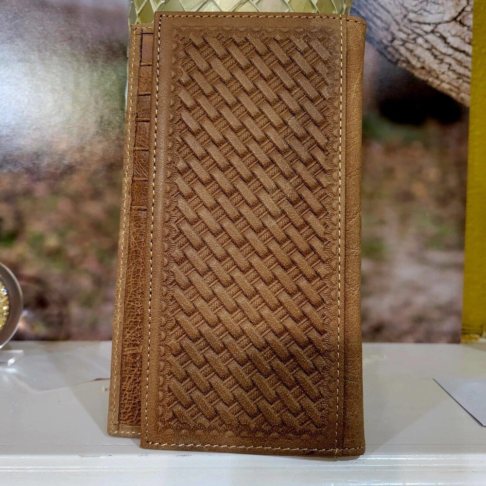 Star Sheriff Star Western wallet genuine leather cow hair hand tooled Bifold... - Picture 4 of 10